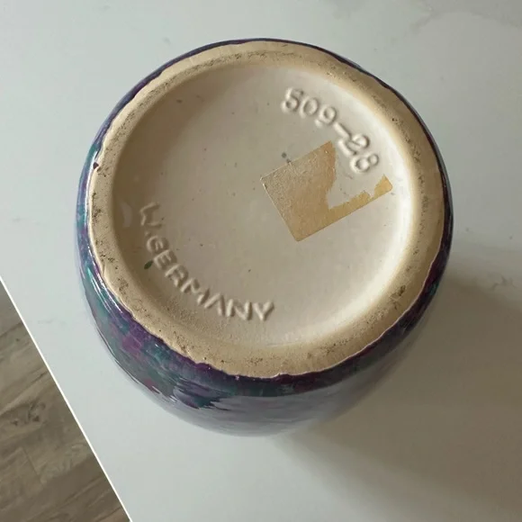 Scheurich, W Germany Vase Lavender/Teal - Picture 3 of 4